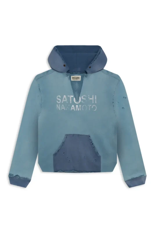 Satoshi Nakamoto Distressed V Cut Hoodie