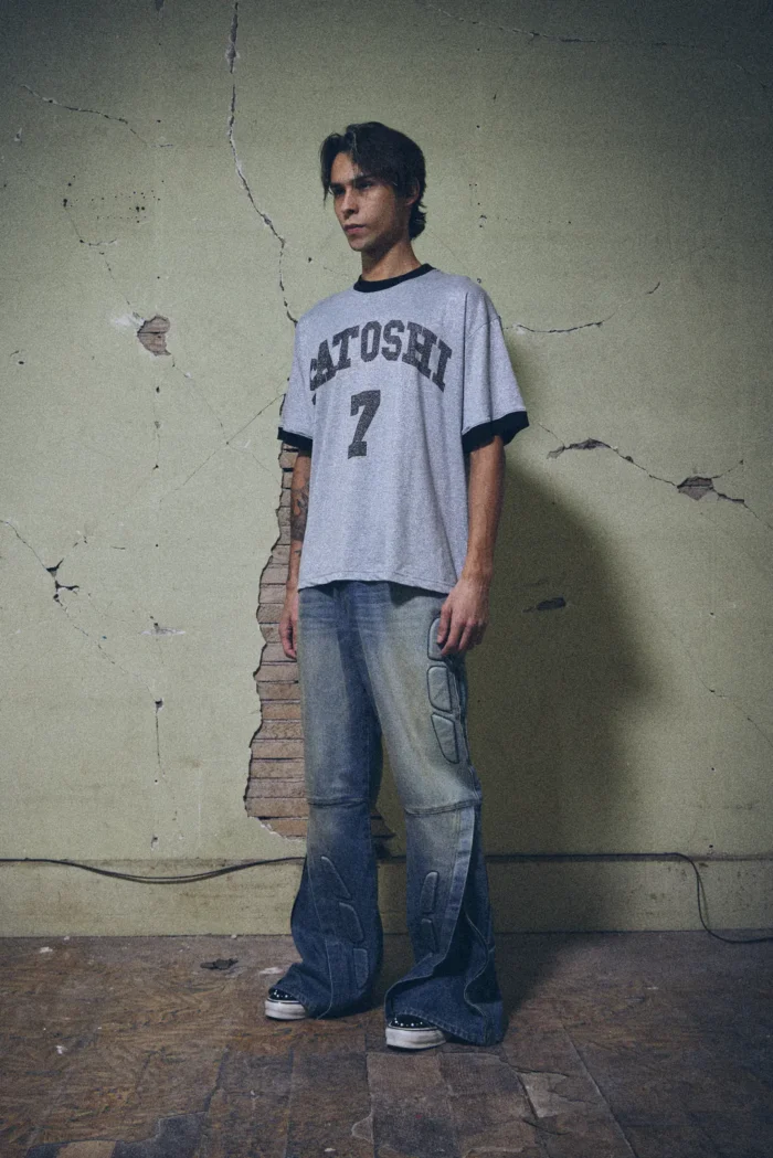 Satoshi Nakamoto Glitter Ringer 7 Tee