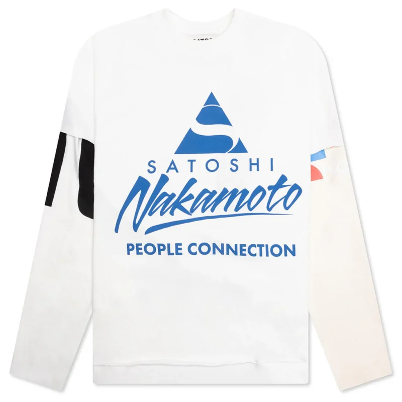Satoshi Nakamoto Online Graphic L/S Tee Whit
