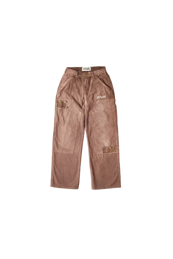 Satoshi Nakamoto Frayed Carpenter Pant Brown