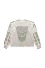 Satoshi Nakamoto Patchwork Collegiant Longsleeve Shirt Gray