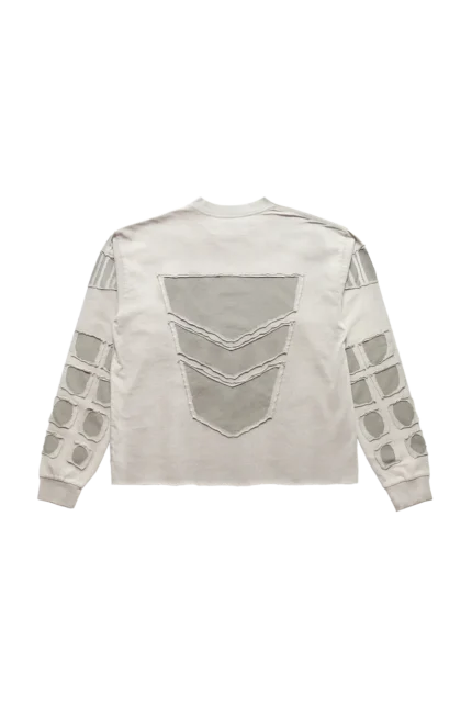 Satoshi Nakamoto Patchwork Collegiant Longsleeve Shirt Gray