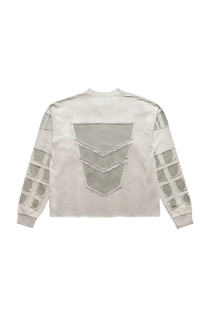 Satoshi Nakamoto Patchwork Collegiant Longsleeve Shirt Gray