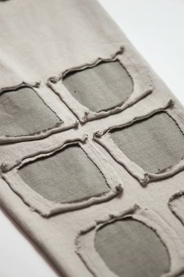 Satoshi Nakamoto Patchwork Collegiant Longsleeve Shirt Gray