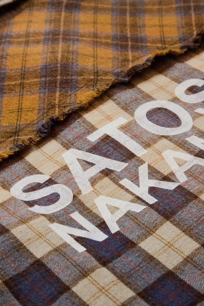 Satoshi Nakamoto Patchwork Logo Flannel Shirt Brown