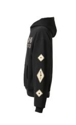 Satoshi Nakamoto Leather Studded Logo Hoodie