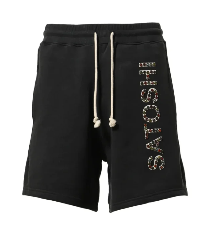 Satoshi Nakamoto ‘Studded Logo’ Black Shorts
