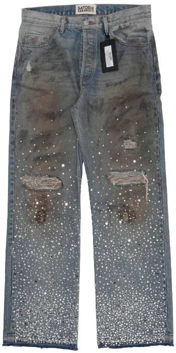 Satoshi Nakamoto ‘Other Scenes’ Shattered Glass Denim Jeans