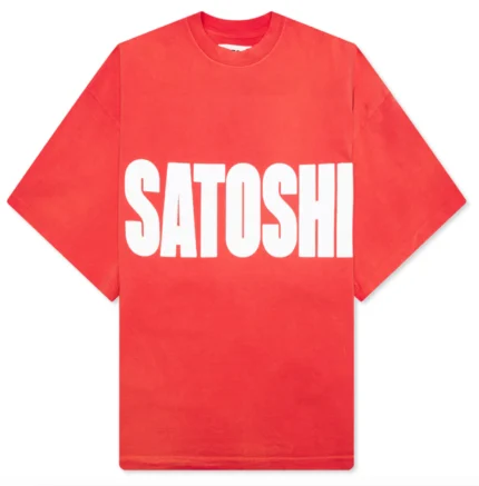 Satoshi Nakamoto ‘Red’ Impact Logo Tee