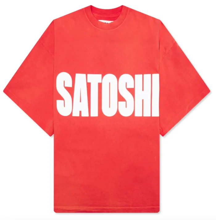 Satoshi Nakamoto ‘Red’ Impact Logo Tee